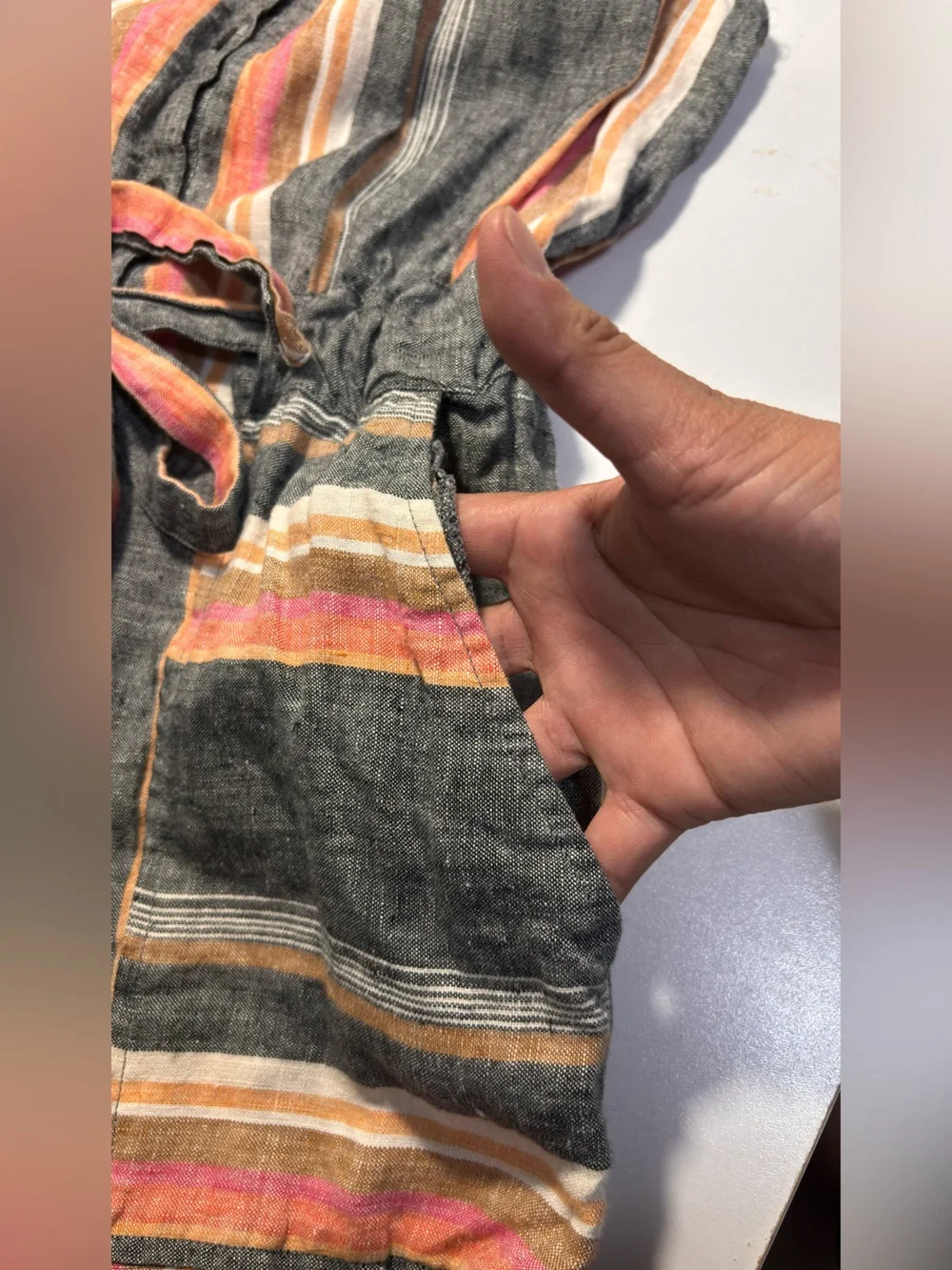 Joie Striped Halter Wide-Leg Jumpsuit 100% Linen